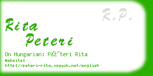 rita peteri business card